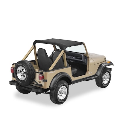 Bestop Strapless Standard Targa Style Bikini Top For Jeep 1987-1991 Wrangler YJ Black Crush 52509-01